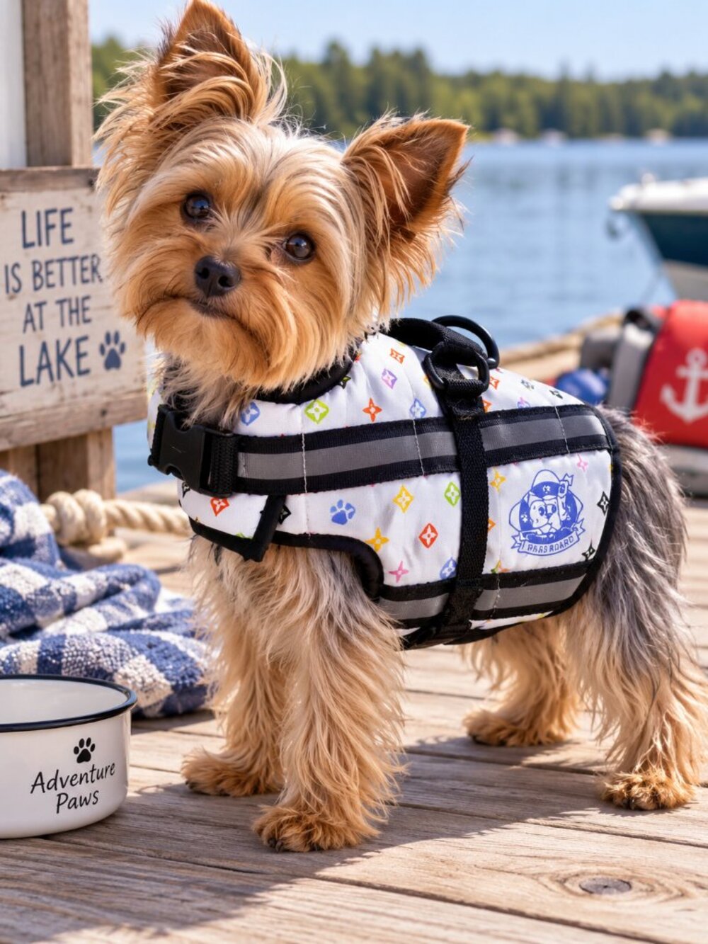 Paws Aboard XS Dog Life Jacket Reflective Boating Swim Vest